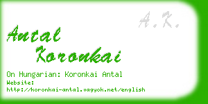 antal koronkai business card